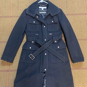 Laundry Black Wool Military Coat